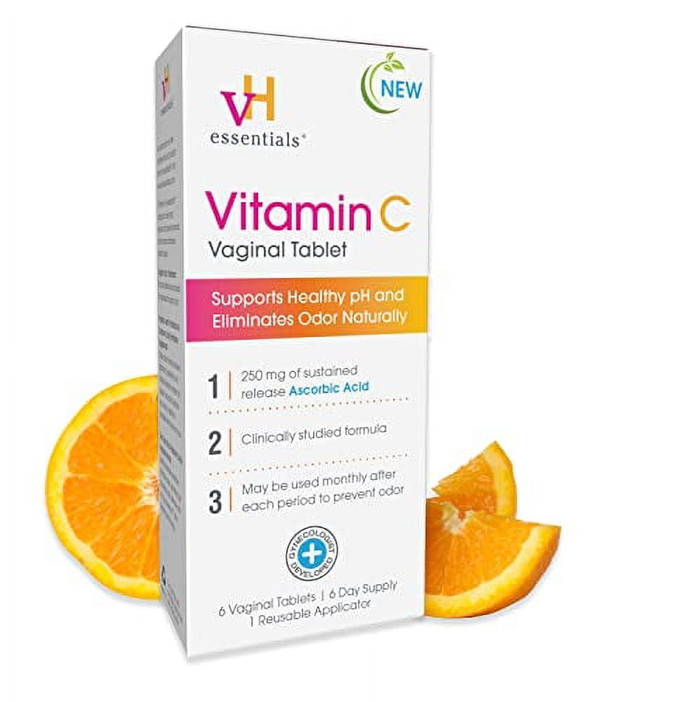 vH essentials Vitamin C Vaginal Tablet Boric Acid Suppository Alternative Supports Healthy