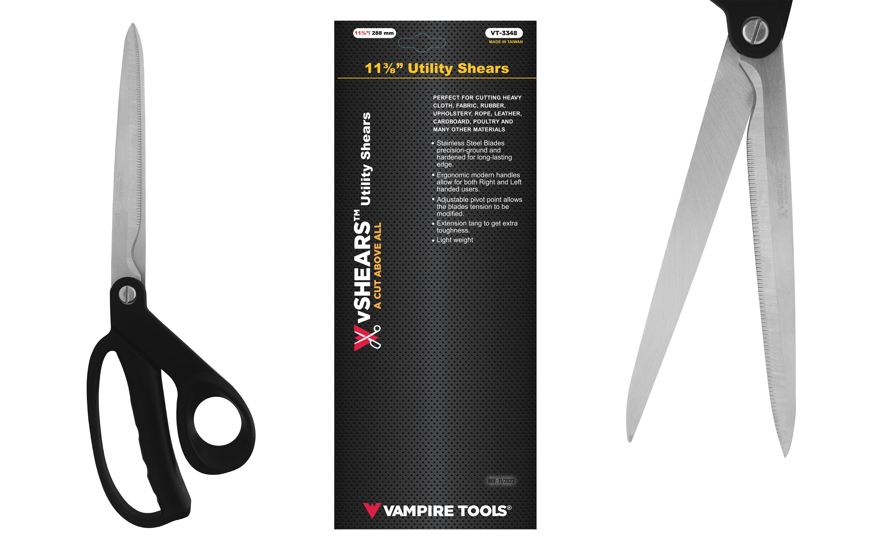 vSHEARS VT3348 by Vampire Tools, 11.375 Inch Kitchen Shears Heavy Duty