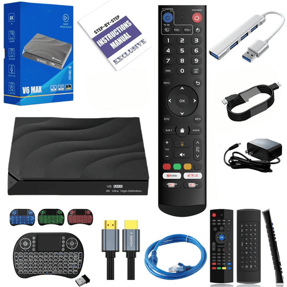 vSee V-6 MAX 2026 Box with Accessory, 4GB+64GB, 8K HD & Voice Control