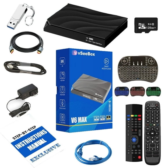 vSeeBox V6 Max 2026 New Max Version Kit with HDMI CableWith Remote, Setup Guide & Power Adapter