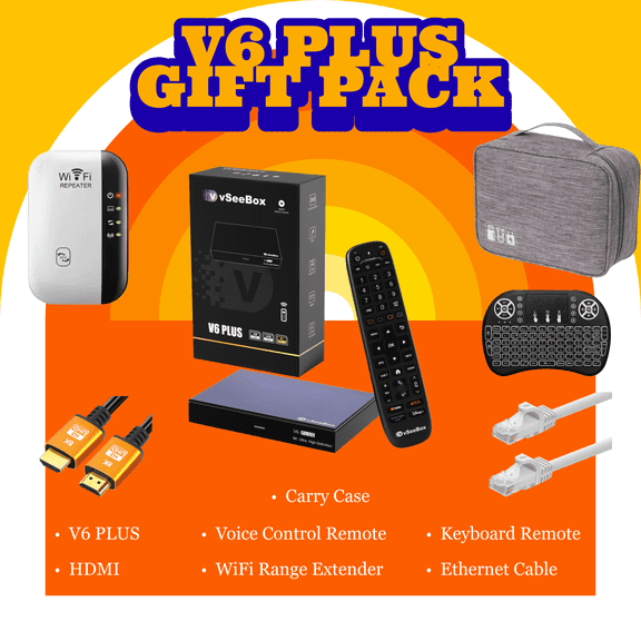 vSeeBox V6 Plus 2025 Smart Android Media Hub with WiFi 6, 4GB RAM & 64GB Storage