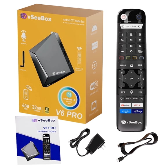 vSeeBox V6 pro 4K Ultra HD Streaming Media Player with WiFi 6
