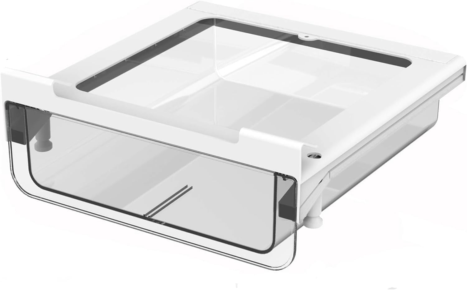 vacane Kitchen Organizer Drawer, Clear Under Shelf Drawer,Pantry Drawer Under Cabinet Shelf Hanging Storage, Pull Out Bins Organizer