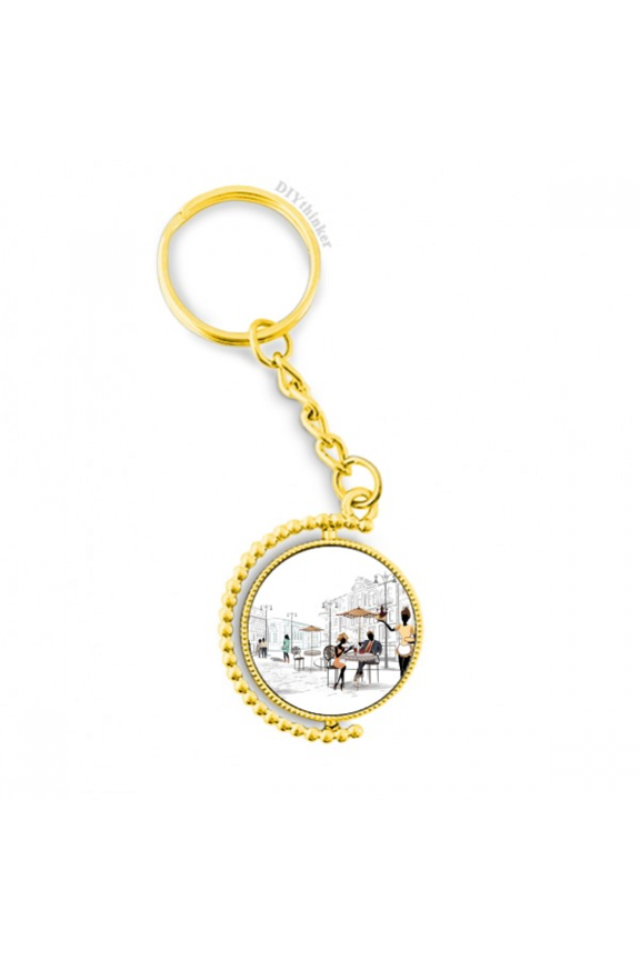 vacation street france landmark metal connector key chain accessory en keyholder