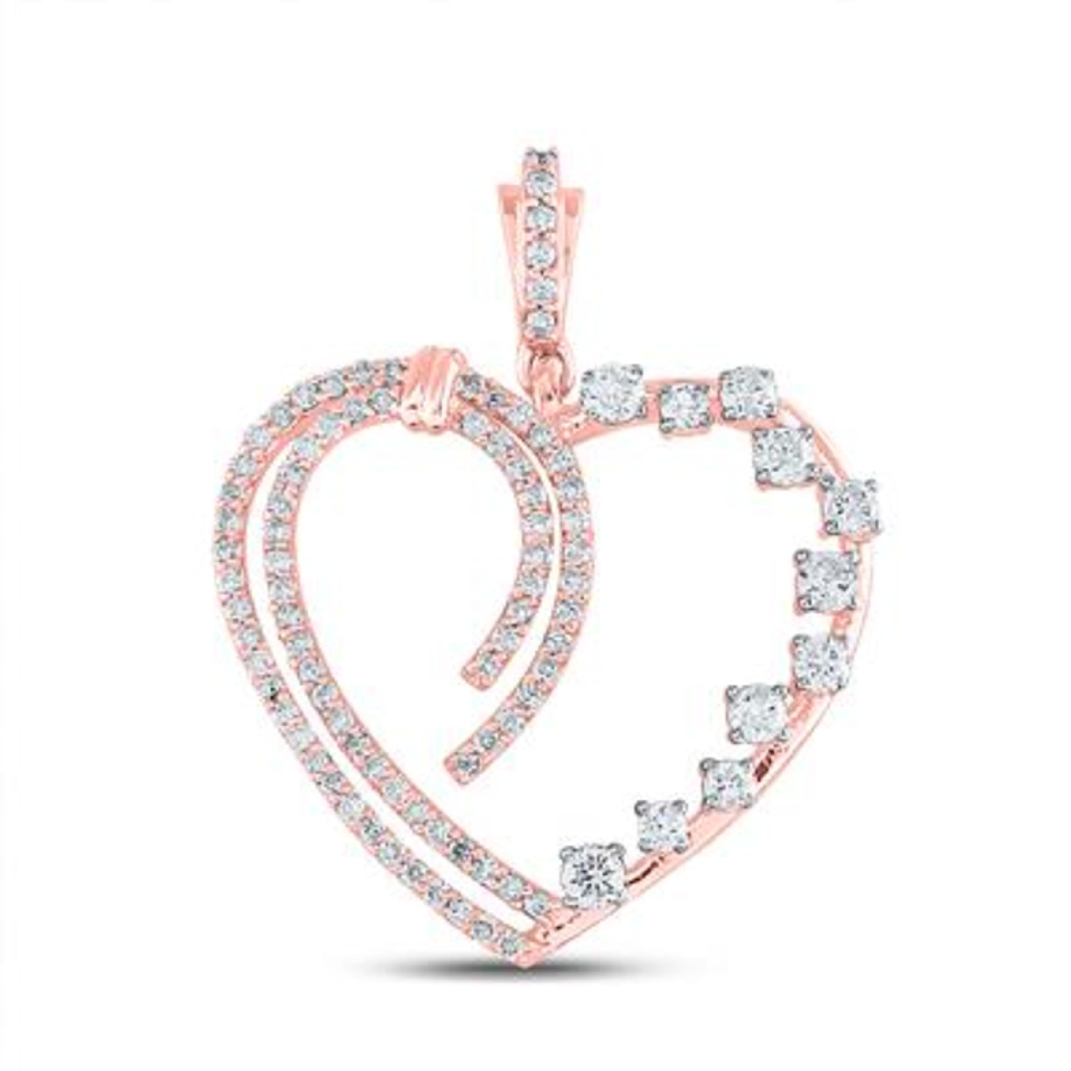 Rhythm of Love Heart Pendant - Diamond Cluster Heart Pendant