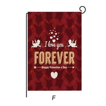 valentine garden flag 12x18 Inch I love you forever Happy Valentine's Day Garden Flag Double Sided Small Yard Flags for Outside Yard Porch Lawn Decoration Valentines Day Decorations Outdoor