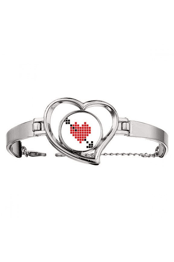 valentine's arror pierce via heart bracelet heart jewelry wire bangle