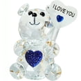 thumbnail image 1 of valentines day decorations, Clear Bear Figurine Valentine's Day I You Bear Ornament Collectible Tabletop Bear Statue For Wedding Birthday Party, 1 of 8