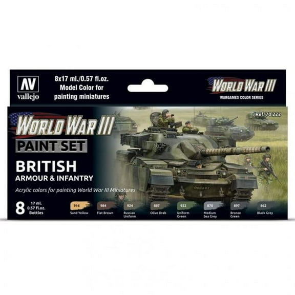 vallejo  World War III British Armour & Infantry Paint Set