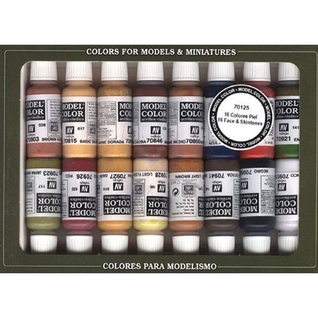 vallejo face/skin colors paint set, 16colors, 17ml