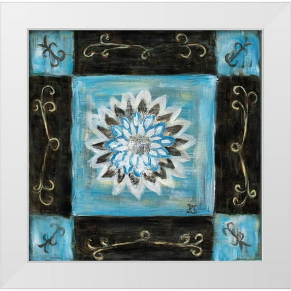 van Aanholt, Pascalle 20x20 White Modern Wood Framed Museum Art Print Titled - Retro Blue I
