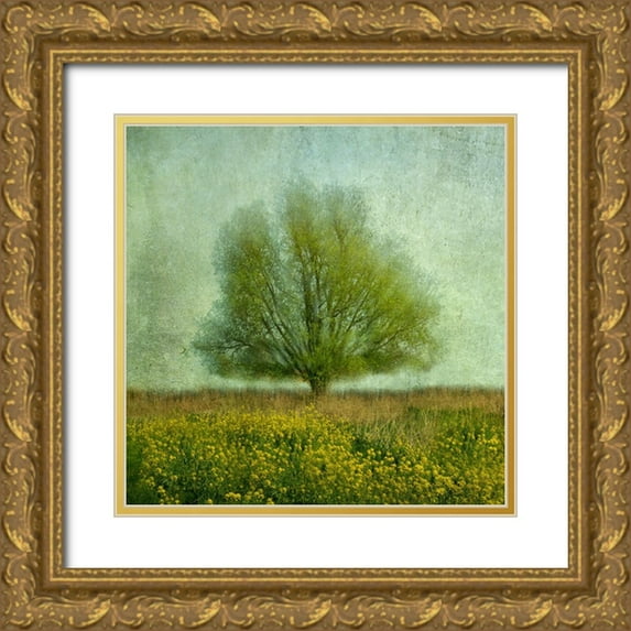 van Bijnen, Jacqueline 26x26 Gold Ornate Wood Framed with Double Matting Museum Art Print Titled - In The Yellow Field