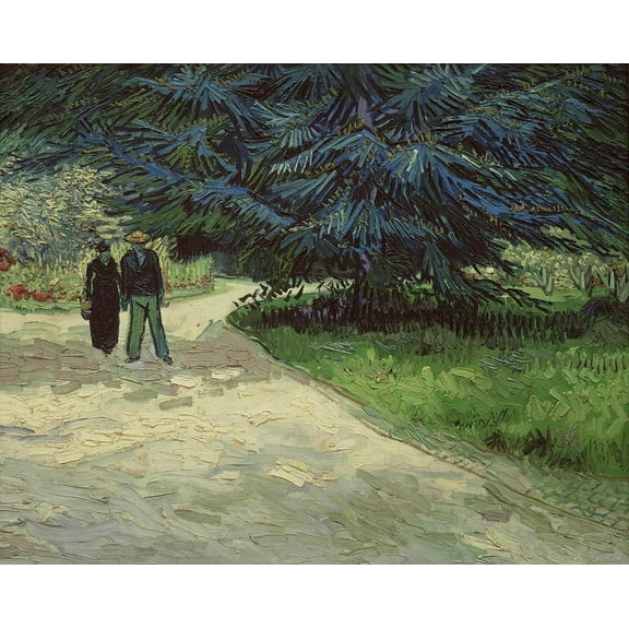 van Gogh "Couple in the Park" (1888) Glossy Poster