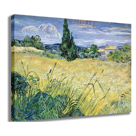 van Gogh "Landscape with Green Corn" (1889) Canvas Print