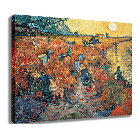 van Gogh "Red Vineyards at Arles" (1888) Canvas Print
