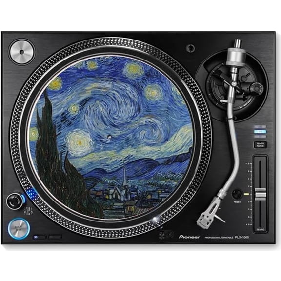 van Gogh Starry Night - Art Series Turntable Slipmat - 11.75" Platter Slipmat for 12" Vinyl Record Players - Improves Sound Support - 1/8" Thick Record Player Mat