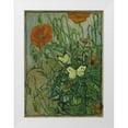 thumbnail image 1 of van Gogh, Vincent 11x14 White Modern Wood Framed Museum Art Print Titled - Butterflies and poppies, 1 of 4