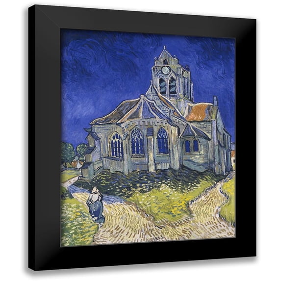 van Gogh, Vincent 12x14 Black Modern Framed Museum Art Print Titled - The church in Auvers-sur-Oise, view from the Chevet