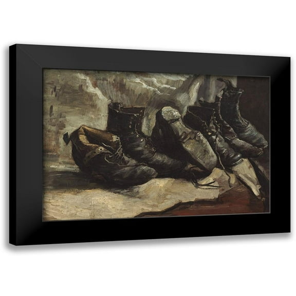 van Gogh, Vincent 14x11 Black Modern Framed Museum Art Print Titled - Three pairs of shoes