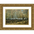 thumbnail image 1 of van Gogh, Vincent 14x11 Gold Ornate Wood Framed with Double Matting Museum Art Print Titled - Lane with Poplars near Nuenen, 1 of 4