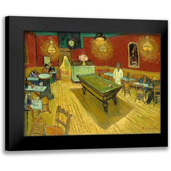 van Gogh, Vincent 14x12 Black Modern Framed Museum Art Print Titled - The Night Cafe (detail)