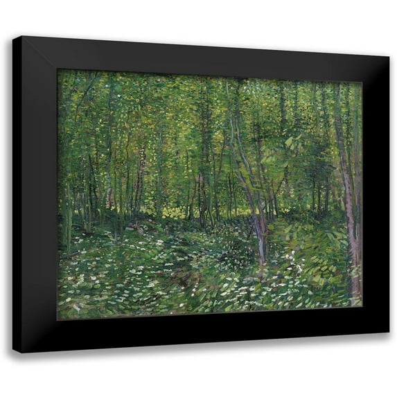 van Gogh, Vincent 14x12 Black Modern Framed Museum Art Print Titled - Trees and undergrowth