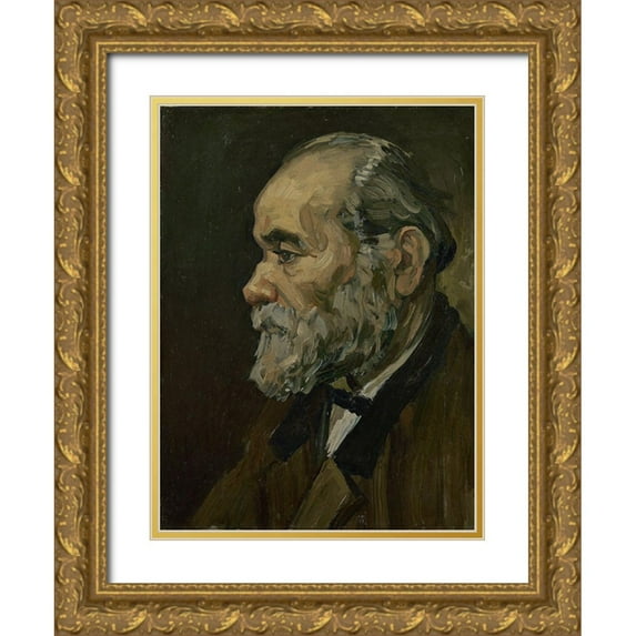 van Gogh, Vincent 14x18 Gold Ornate Wood Framed with Double Matting Museum Art Print Titled - Portrait of an old man