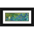 thumbnail image 1 of van Gogh, Vincent 14x7 Black Ornate Wood Framed with Double Matting Museum Art Print Titled - Irises (detail), 1 of 4
