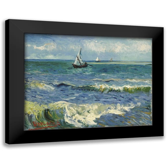 van Gogh, Vincent 18x15 Black Modern Framed Museum Art Print Titled - Seascape near Les Saintes-Maries-de-la-Mer