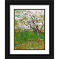 thumbnail image 1 of van Gogh, Vincent 19x24 Black Ornate Wood Framed with Double Matting Museum Art Print Titled -  The Flowering Orchard, 1 of 4