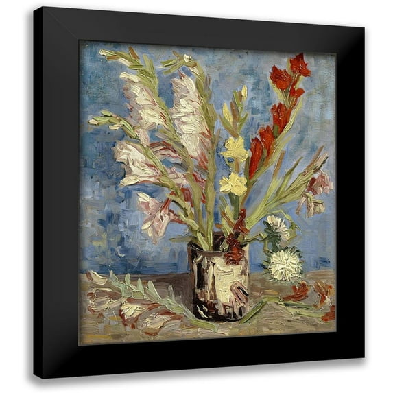 van Gogh, Vincent 20x24 Black Modern Framed Museum Art Print Titled - Vase with gladioli and China asters