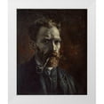thumbnail image 1 of van Gogh, Vincent 20x24 White Modern Wood Framed Museum Art Print Titled - Self-portrait with pipe, 1 of 4