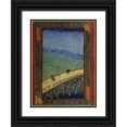 thumbnail image 1 of van Gogh, Vincent 25x32 Black Ornate Wood Framed with Double Matting Museum Art Print Titled - Bridge in the rain, 1 of 4