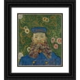 thumbnail image 1 of van Gogh, Vincent 26x30 Black Ornate Wood Framed with Double Matting Museum Art Print Titled - Portrait of Joseph Roulin, 1 of 4