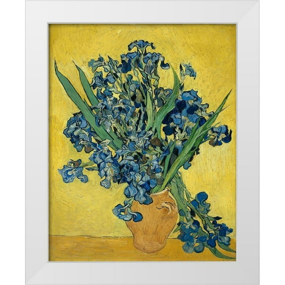 van Gogh, Vincent 26x32 White Modern Wood Framed Museum Art Print Titled - Irises
