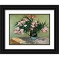 thumbnail image 1 of van Gogh, Vincent 32x25 Black Ornate Wood Framed with Double Matting Museum Art Print Titled -  Vase with Oleanders and Books, 1 of 4