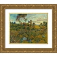 thumbnail image 1 of van Gogh, Vincent 32x26 Gold Ornate Wood Framed with Double Matting Museum Art Print Titled - Sunset at Montmajour, 1 of 4