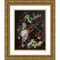 thumbnail image 1 of Van Huysum, Jan 19x24 Gold Ornate Wood Framed with Double Matting Museum Art Print Titled - Still Life with Flowers and Fruit, c. 1715, 1 of 4