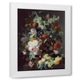 thumbnail image 1 of van Huysum Jan 4x14 White Modern Wood Framed Wall Art Titled - Still Life with Flowers and Fruit, 1 of 5