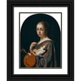 thumbnail image 1 of van Mieris, Frans 15x18 Black Ornate Wood Framed with Double Matting Museum Art Print Titled - Pictura (An Allegory of Painting), 1 of 4