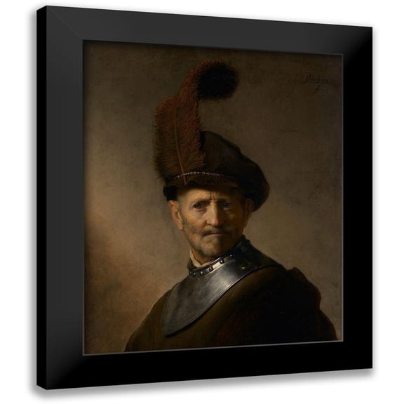 van Rijn, Rembrandt Harmensz 20x24 Black Modern Framed Museum Art Print Titled - An Old Man in Military Costume