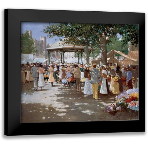 van Rooijen, Carel 14x12 Black Modern Framed Museum Art Print Titled - Old Market place I