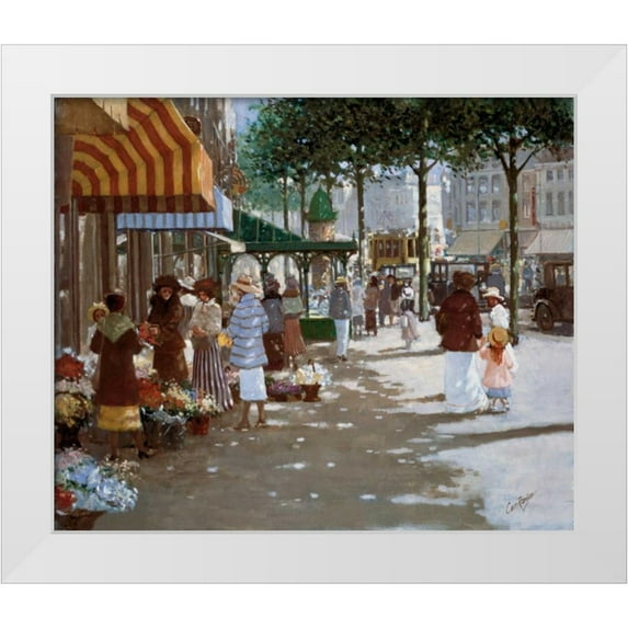 van Rooijen, Carel 14x12 White Modern Wood Framed Museum Art Print Titled - Old Market place II