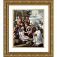 thumbnail image 1 of van Scorel, Jan 12x14 Gold Ornate Wood Framed with Double Matting Museum Art Print Titled - Lamentation of Christ with a Donor, 1 of 4