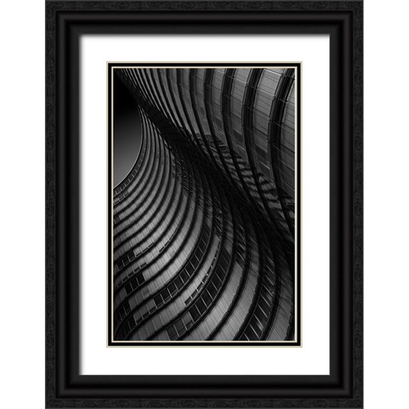 van Son, Greetje 11x14 Black Ornate Wood Framed with Double Matting Museum Art Print Titled - Dark Waves