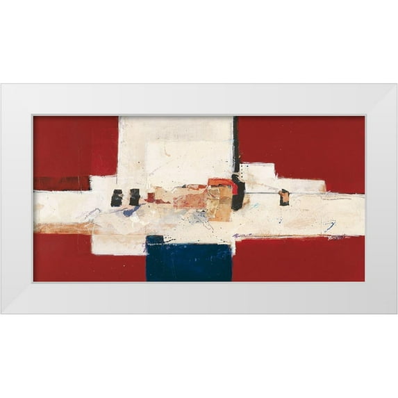 van der Werf, Ron 24x14 White Modern Wood Framed Museum Art Print Titled - Abstrakt III