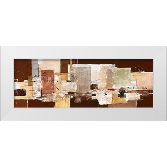 van der Werf, Ron 32x14 White Modern Wood Framed Museum Art Print Titled - Abstract Harmony IX