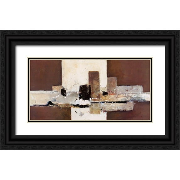 van der Werf, Ron 32x18 Black Ornate Wood Framed with Double Matting Museum Art Print Titled - Abstrakt VII