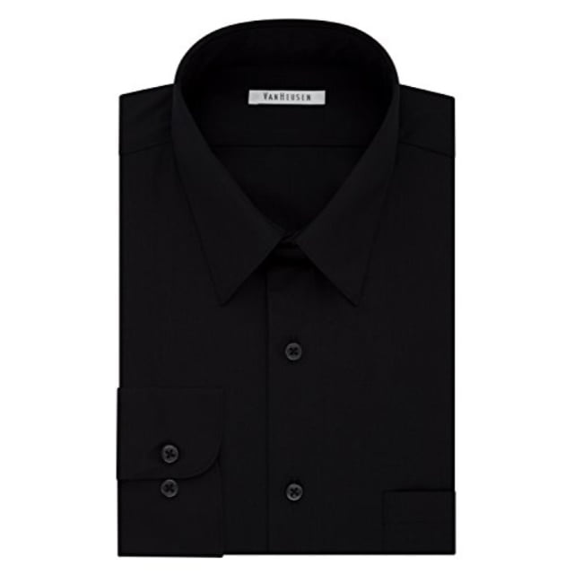 van heusen men's size fit dress shirt poplin (big and tall), black