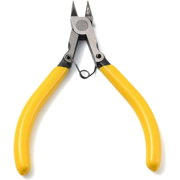 vanadium Steel Jewelry Pliers Side Cutting Plier with Plastic Handles golden 12.5x9x1cm
